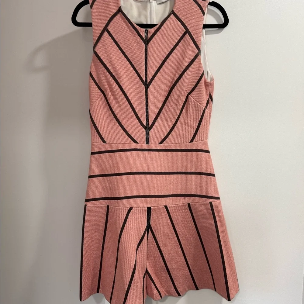 Sandro Pink and Black Chevron Dress size 2 - Picture 2 of 4